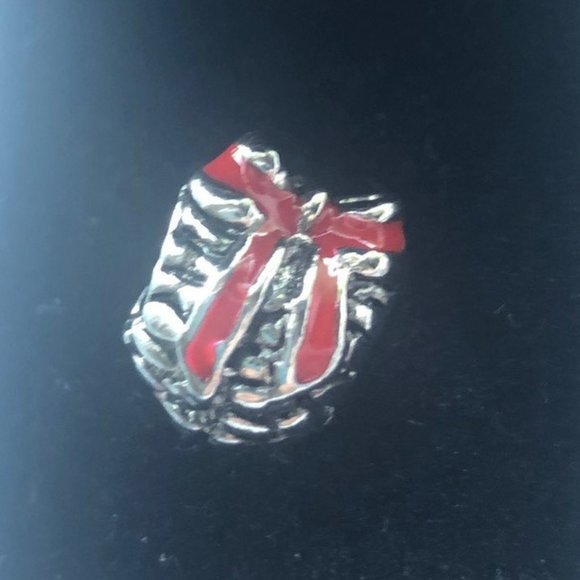 NIB Retired Pandora Pine Cone with Red Enamel Bow - Picture 5 of 6